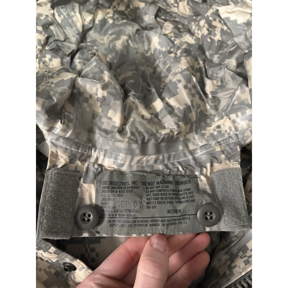 US Military Digital Camo Parka Rain Jacket Improved Medium Hooded Orc Industries - Picture 3 of 5